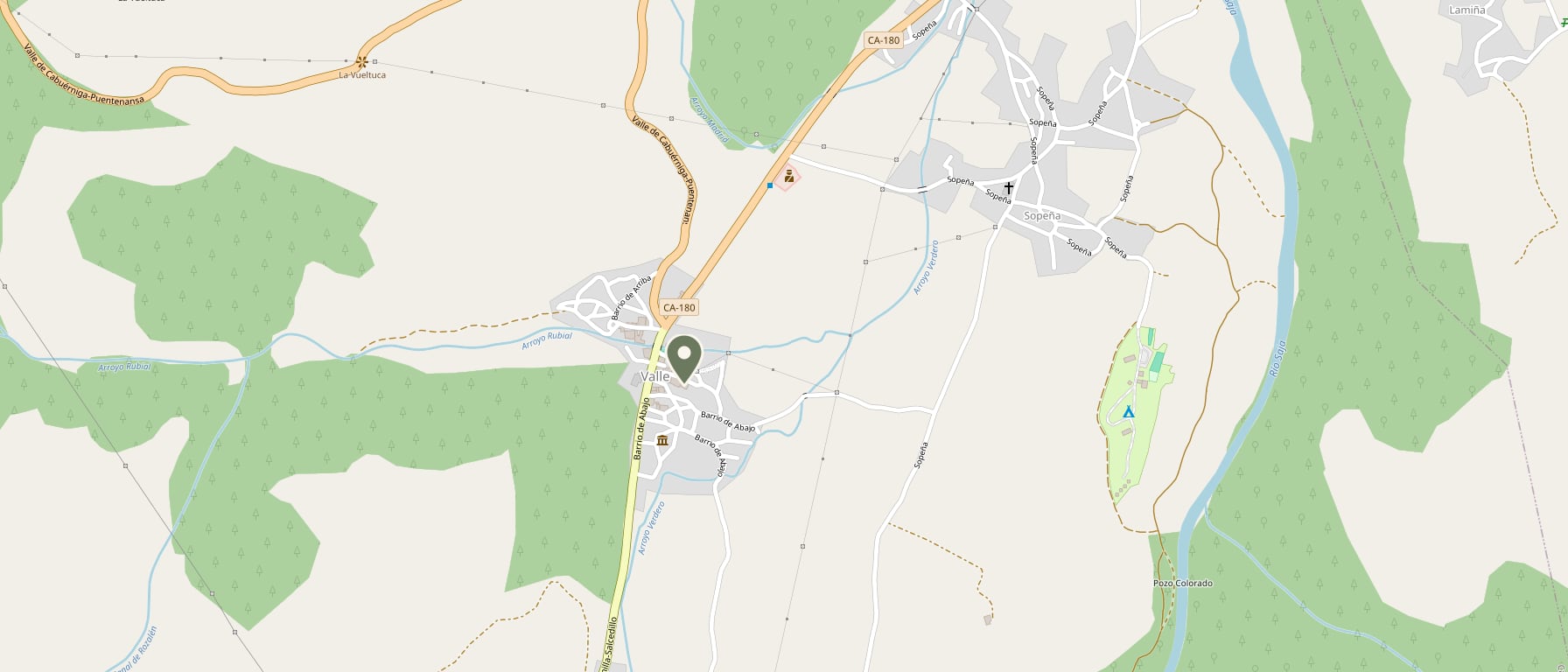 Plano de situación de Casa Adelaida en Valle de Cabuérniga, Cantabria